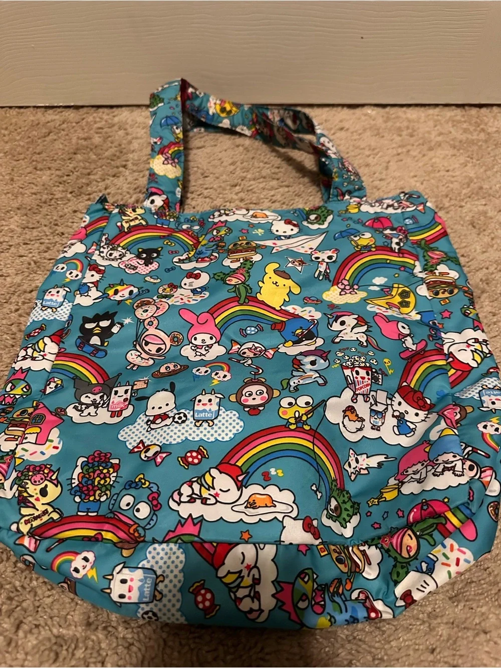 tokidoki Teal Rainbow Character Pet Tote RARE